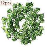 CEWOR 12pcs (78.7 Feet) Artificial Ivy Fake Greenery Garland Vine Leaves for Home Wedding Garden Swi