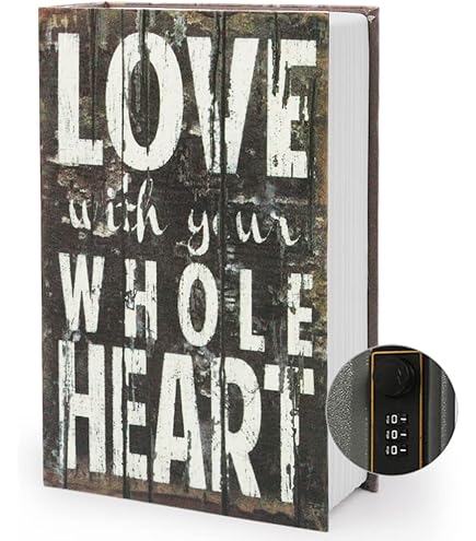 Decorative Book Safe Box With Combination Lock, Vintage Faux Book Hidden Safe Decoration Secret Diversion Book Safe Storage Box Home Office Cafe Bookshelf - View #3