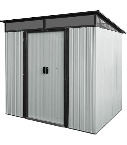 Amazon | 物置 屋外 スチール物置 戸外収納庫 幅195×奥行150×高さ180cm