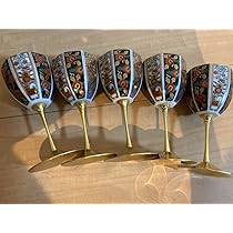 Amazon.co.jp: 有田焼 青藍窯 金彩古伊万里 花鳥 ワイングラス