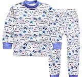 (ビーエムキッズ) BMKIDS 綿100% 子供 パジャマ ぐっすり眠れる もちはだ さらさら 素材 ルームウェア ねまき 長袖 上下 セット 男の子 女の子 キッズ ベビー 幼児 用 (ブルー ス