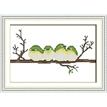 花枝上鳥 Amazon | クロスステッチ刺繍キット Awesocrafts 枝の上の鳥