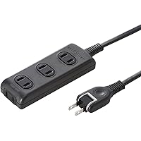 サンワサプライ 火災予防安全タップ 2P・4個口(3m) ホコリ防止シャッター スイングプラグ ネームタグ付き ブラック TAP-TSH43BKN
