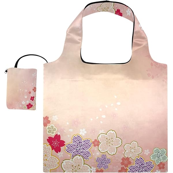 Amazon | [zhandiffy] 桜柄 ピンク 和風 花柄 エコバッグ 買い物