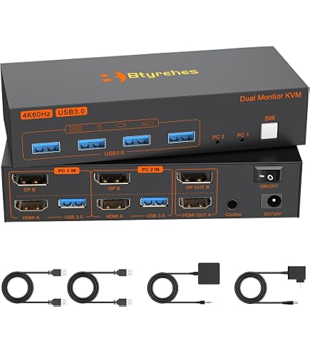 Amazon.co.jp: StarTech.com 4ポート DisplayPort KVMスイッチ 8K 60Hz