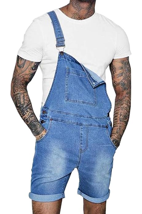 USKEES Basic Denim Dungarees - Pale 