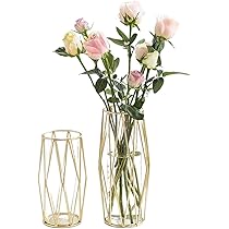 花瓶　生花 Amazon.co.jp: iikuru 花瓶 2個 セット おしゃれ ゴールド