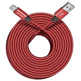 USB Type C ケーブル【6m 1本】Baiwwa USB-A to USB-C 充電 ケーブル 6m QC3.0対応 タイプc ケーブル 長い 高耐久ナイロン Xperia XZ3 XZ2 XZs、Galaxy S10 S9 S8 Note 10 9 A20 A21 A30 A32 A51 /Note、LG、Switchその他Android USB-C機器対応