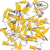 Glarks 100pcs 12-10 Gauge Semi Insulated Piggy Back Spade Electrical Insulated Quick Splice Crimp Te