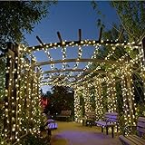 ＴＫＳＴＡＲ ソーラークリスマスライト、防水、72フィート、22メートル、200 LED、8モード、屋外、庭、家族、結婚式、クリスマスパーティー JU-DC22 (暖かい白) [並行輸入品]