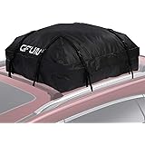 ルーフキャリアバッグ GFUN 防水 カーゴバッグ 屋根バッグ 折り畳み 大容量425L 耐荷重35kg 8本ベルト 取付簡単 二重PVC防水加工 高強度500Dポリエステル 隠れ式防水ファスナー 防雨 防雪 防風 キャンプ 旅行用 112×86×4