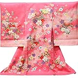 【お宮参り着物】【ピンク地系 毬に桜の柄】女の子 正絹 友禅【風呂敷プレゼント/ギフト対応】