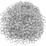 【LEISURE CLUB】丸カン 6mm 約200個入り シルバー ジャンプリング マルカン リング 金具セット 基礎パーツ ジュエリー DIY用 手芸用品 クラフト用品 アクセサリーパーツ ハンドメイド 手作り ブレスレット ピアス イヤリング ネックレス (シルバー, 6MM)