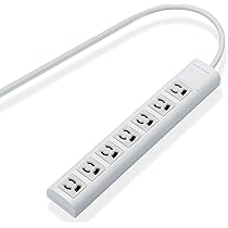 エレコム 電源タップ 雷ガード 3m ホワイト T-ECOY053NDA 7個 RoHS対応抜け止め7個口タップ - T-ECOY053NDA