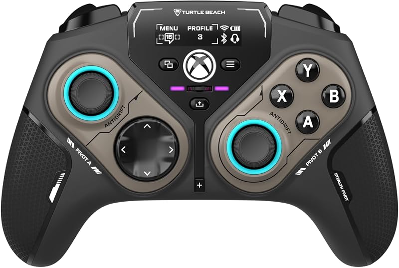 【Amazon.co.jp限定】TURTLE BEACH ワイヤレスコントローラー FPS/格ゲー対応 Stealth Pivot Xbox公認 2.4GHz無線ドングル/Bluetooth接続 PC/Xbox/Android対応 6ボタン ゲームパッド 回転モジュール搭載 ディスプレイダッシュボード ホールエフェクト 再マッピングボタン 長時間バッテリー搭載