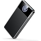 Ciunedr【薄型モデル・33800mAh大容量】モバイルバッテリー 22.5W/20W対応 急速充電 3台同時充電 PSE技術基準適合品 LCDディスプレイ残量表示 最大3.0A出力 iPad/iPhone/Android各種機器対応 PD3.0