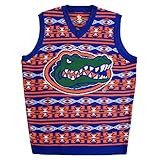 NCAA Football 2015アステカ印刷醜いクリスマスセーターベスト – Florida Gators M ブルー