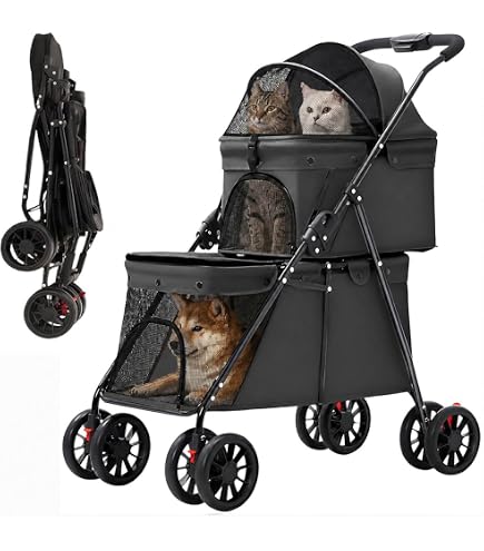 Amazon | BEBEROAD PETS T1 ペットカート二段式 2段式の上下段セット犬