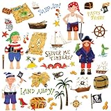 RoomMates Repositionable Childrens Wall Stickers, Pirates