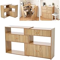 木製 コーナーキャビネット 家具 キャビネット サイドボード 棚 引き出し Amazon.co.jp: キャビネット サイドボード 拡張可能 伸縮 大容量