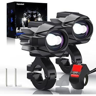 F200 フォグランプ　2個セット fcl. バイク フォグランプ led 2色切り替え ホワイト イエロー ステー