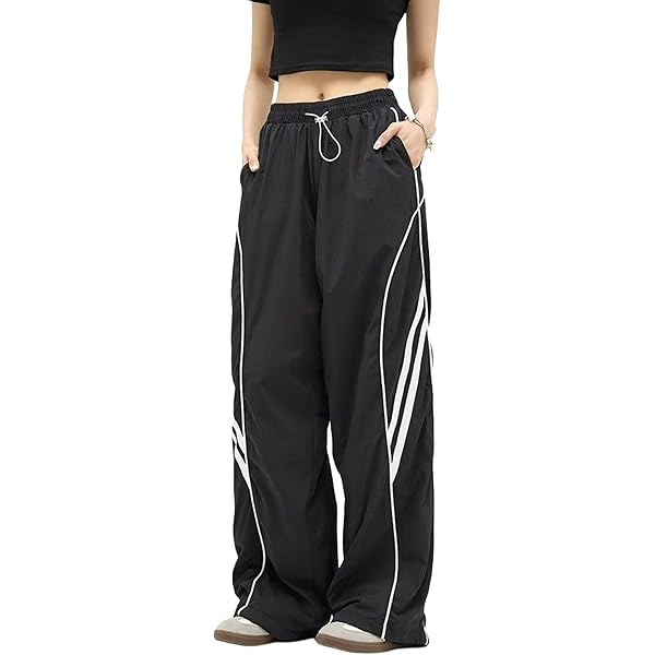 Red Sport Pants With Stripes For Women ZAFUL Men's Baggy Sweapants