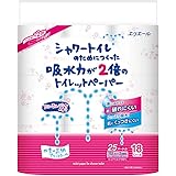 エリエール シャワートイレのためにつくった吸水力が2倍のトイレットペーパー 25m（112シート）×18ロールダブル パルプ100％ フラワーブーケの香り