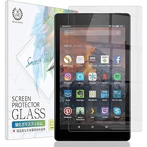 Fire 7 第7世代 2017年 透明 ガラスフィルム 【貼付け失敗でも交換可能】 硬度9H 高透過 指紋防止 気泡防…