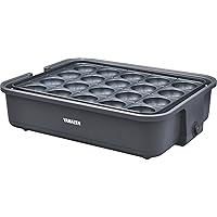 [山善] たこ焼き器 20穴 卓上 着脱式プレート フッ素コーティング 簡単お手入れ ワンタッチ操作 コードすっきり収納 コンパクト グレー YOH-200(H)