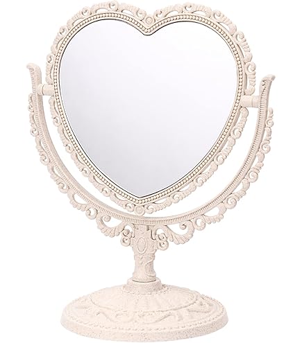 アメリカンカントリー雑貨 カントリーハート　卓上ミラー Amazon.co.jp: [Queen-b] 卓上 ミラー ハート 型 かわいい お洒落