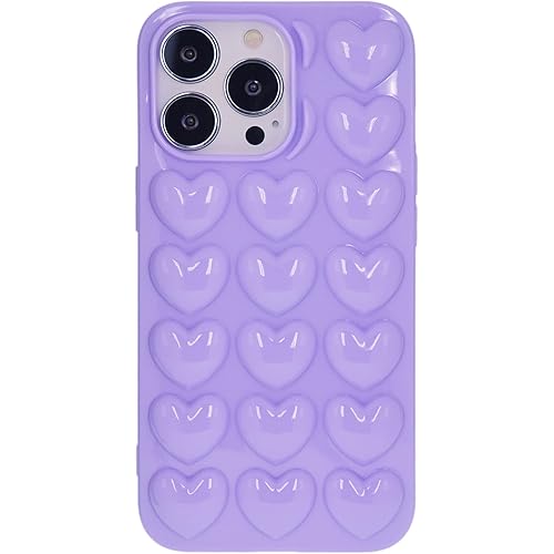 DMaos for iPhone 13 Pro Max Case for Women, 3D Pop Bubble Heart Kawaii Gel Cover, Cute Girly for iPhone13 Pro Max 6.7 inch - 