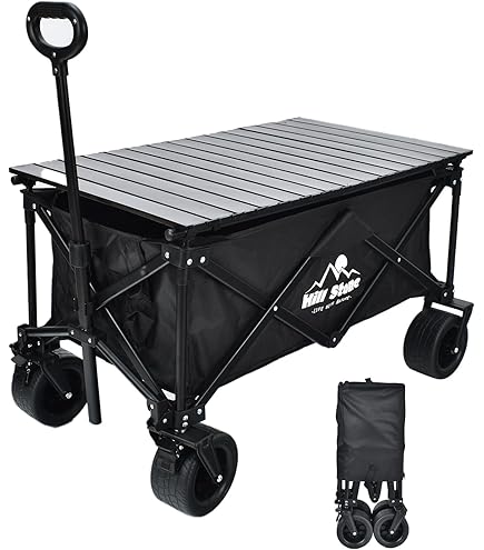 Amazon.co.jp: BTM キャリーワゴン 折りたたみ テーブル付き 自立可