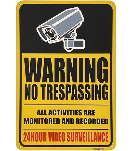 Amazon | Rurumi アメリカン デザイン アルミ製 防犯 反射 看板 30cm