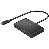 Belkin Connect™ USB-C to 4ポートUSB-Cハブ(4-in-1) 100W PD タイプCポート10Gbps 超高速データ転送 FRS技術搭載 データ破損防止 全ポートオーディオ対応 マイク/スピーカー接続 コンパクトサイズ 