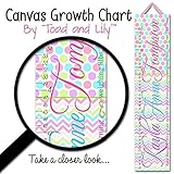 子供用キャンバスBirth Info Growth charttm Multi Colored Polka Dots and Chevron女の子ベビーNurseryキャンバスGrowth Chart
