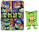 Teenage Mutant Ninja Turtles Cuddly Plush Blanket & Character Pillow - Kids [並行輸入品]