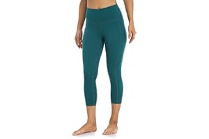 Colorfulkoala Women's High Waisted Capri Leggings with Pockets 21" Inseam Workout Yoga Pants