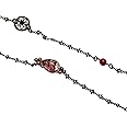 タマルサン(TAMARUSAN) メガネチェーン 還暦 珊瑚（染め） 赤 金属アレルギー対応 花柄 アンティーク風