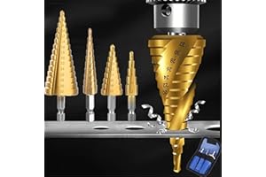 チタンコーティングされたHSSステップドリルビット3個セット。正確な穴あけに最適で、効率性と汎用性を提供します。