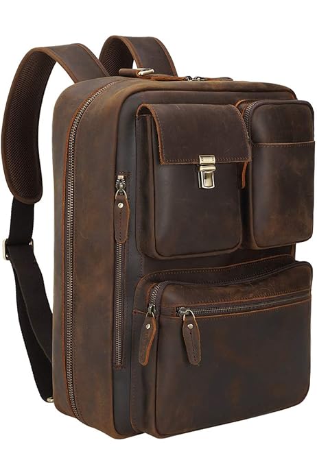convertible briefcase backpack leather