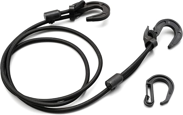 デイトナ(Daytona) バイク用 荷台 ゴムひも 長さ調整式 ストレッチ コード&フック 1.5m ブラック 72210 - 1