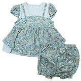 《初夏盛夏対応》(日本製) Pample Mousse(パンプルムース) 上衣針抜き天竺+布帛ローン花柄Ptブルマミルキースーツ 80cm /SA NO.DP-72407