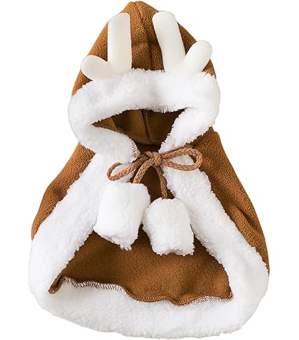 Amazon | ペット服 クリスマス マント 帽子付き 可愛い トナカイ