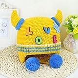 ニット帽子 保温 女の子 男の子 可愛い 防寒帽子 Love 飾り 耳まであったか！ 2016 新製品 yellow