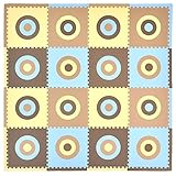 Tadpoles 16 Piece Squared Playmat Set, Blue/Brown by Tadpoles
