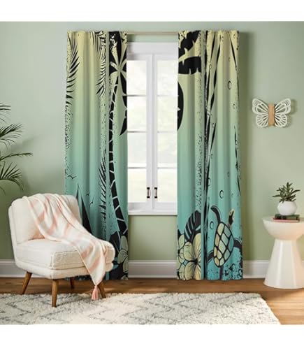 Amazon｜SAIAOS 遮光カーテン 2枚セット,水海静かな水中シーンブルー