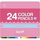 トンボ鉛筆 色鉛筆 ippo! スライド缶入 24色 プレーン Pink CL-RPW0424C