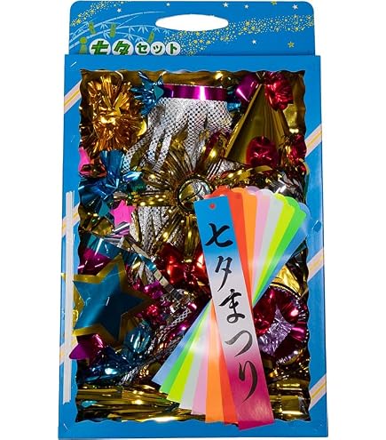 七夕掛け軸セット　箱付き Amazon.co.jp: 七夕 飾り セット 箱 短冊 こより付き 装飾 豪華 すぐに