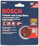 Bosch SR5R240 5-Piece 240 Grit 5 In. 8 Hole Hook-And-Loop Sanding Discs [並行輸入品]