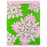 【キャシーマム】タオルケット シングル エンゼルストランペット＆プルメリア グリーン